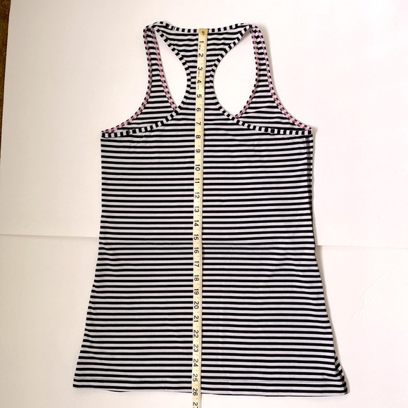 Lululeman Cool Racerback classic Stripe Black/White Top - Picture 10 of 11